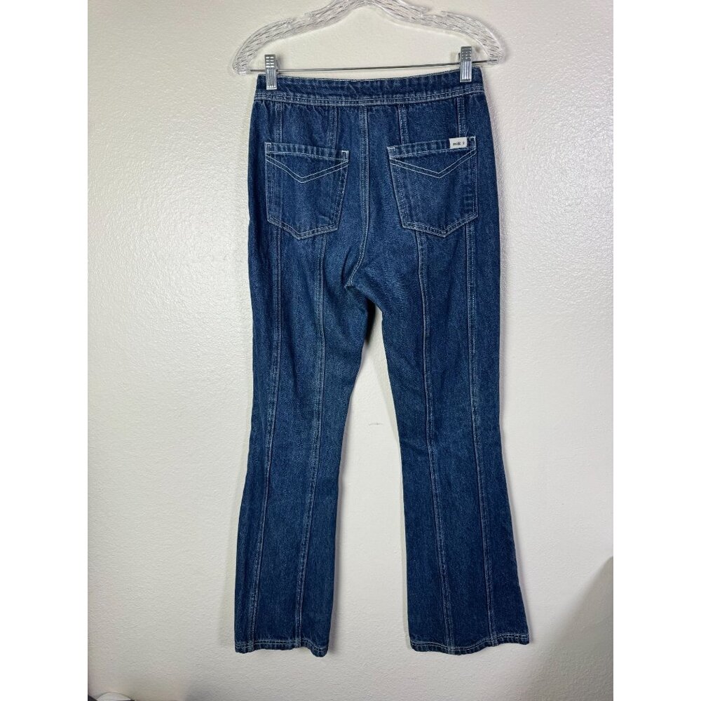 Milk It Mid Rise Flare Denim Blue Jeans Women Size 26 Y2K 90s Western festival